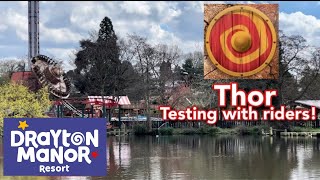 Thor  Zamperla Disk’o  Testing With Riders  Drayton Manor 15th April 2022 4K [upl. by Lertram]