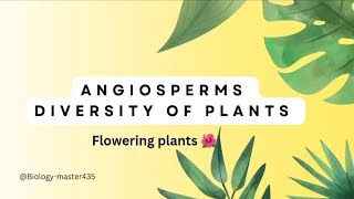 Angiosperms diversity of Plants classification Flowering plants  Monocots  Dicots [upl. by Zilef]