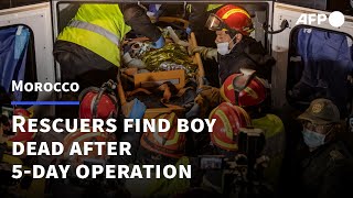 Moroccan emergency crews find boy dead after 5day rescue operation  AFP [upl. by Gnouc]