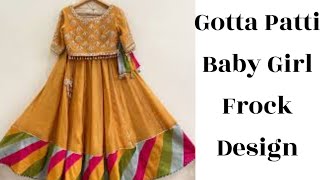 Baby Girl Frock Design Cutting amp Stitching l Gotta Patti Frock Design l Farheen amp Fairy [upl. by Edson]