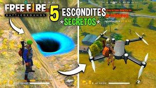 5 NUEVOS ESCONDITES SUPER SECRETOS EN FREE FIRE  NUEVOS ESCONDITES EN FREE FIRE [upl. by Onavlis]