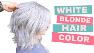 White Blonde Hair Color with a Base Break Update to her last hair color video hairtransformation [upl. by Yensehc]