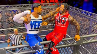 Jey Uso vs Jimmy Uso  Steel Cage Action Figure Match [upl. by Marlane695]