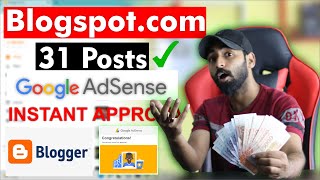 Blogspotcom AdSense Approval  AdSense Approval With Free Domain [upl. by Meehsar]