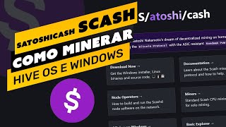 â›ï¸ðŸ’° COMO MINERAR A MOEDA SATOSHICASH SCASH  PASSO A PASSO  HIVEOS E WINDOWS  CPU MINING [upl. by Rats]