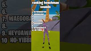 Ranking Henchman Sounds fortnite fortnitefunny gaming [upl. by Arney]