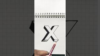 3D Letter X Drawing Optical Illusion Art art shorts 3d drawing [upl. by Dnomyad]