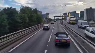 Double decker bus tailgating along the M4 Motorway [upl. by Aprilette935]