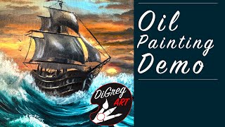 Pirate Ship Oil Painting Demo  AI Generated Reference [upl. by Williamsen]