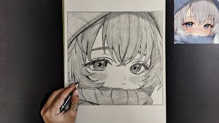 How to draw cute girl anime character  easy anime sketch [upl. by Olmsted]