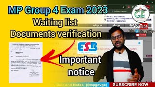 MP Group 4 waiting list documents verification🔥 mp group 4 new documents verification mpgroup4 [upl. by Tibbitts]