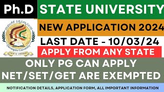 PhD Admission Notification 2024 [upl. by Knowlton201]