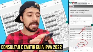 CONSULTAR IPVA 2022 E EMITIR GUIA DE PAGAMENTO  VALOR A PAGAR COTA ÚNICA  PARCELAS  DETRAN MG [upl. by Cindy]