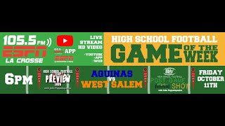 High School Football Aquinas vs West Salem 10112024  ESPN La Crosse [upl. by Yehc]