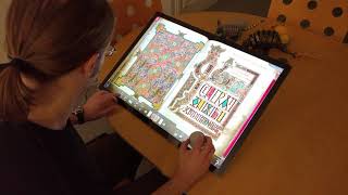 The Lindisfarne Gospels Turning the Pages on a Microsoft Surface Studio with Dial [upl. by Brita]