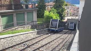 Funicolare Lugano Città–Stazione FFS seit 2016 auch Sassellina genannt Standseilbahn Lugano [upl. by Aretina]