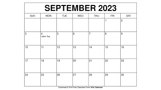 Free Printable September 2023 Calendar Templates With Holidays  Wiki Calendar [upl. by Eniamzaj]