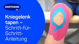 Kniegelenk tapen Anwendung DermaPlast® ACTIVE Kinesiologisches Tape [upl. by Assed879]