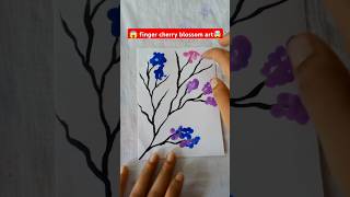 😱 finger cherry blossom art 🤯drawing ideas for beginners shorts trending youtubeshorts drawing [upl. by Elwin505]