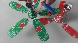 Ceiling fans made from cocacola cans ceiling fans made from heineken beer cans [upl. by Babbie]