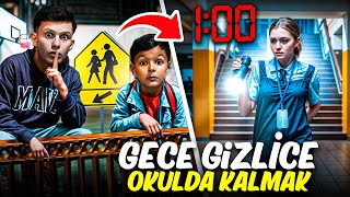 OKULDA GİZLİ BİR GECE GEÇİRMEK  yakalandık [upl. by Aihsekin28]