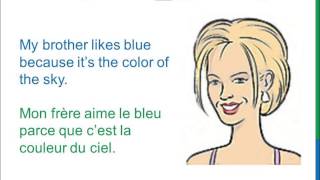 Dialogue 12  English French Anglais Français  My favorite color vocabulary  Ma couleur préférée [upl. by Orms]