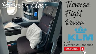 KLM World Business Class Review 78710 Dreamliner Amsterdam  Toronto [upl. by Lucrece936]