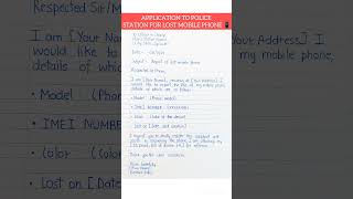 Application to police station for lost mobile phone application english 10linesspeech shorts [upl. by Enella]