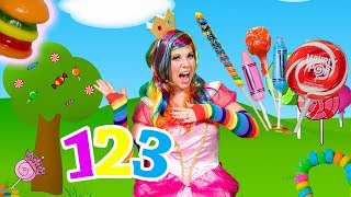 LEARN Numbers with Princess Lollipop by counting 1 to 10 with CANDY [upl. by Steve827]