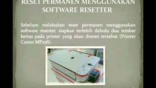 Cara Reset Printer Canon MP258 [upl. by Nnaeirb576]