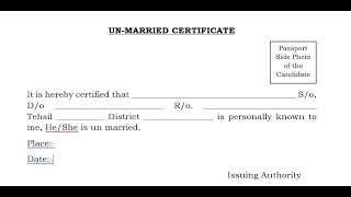 UNMARRIED CERTIFICATE  INDIAN ARMY  HOW TO FILL  DOWNLOAD UNMARRIED CERTIFICATE [upl. by Anidualc808]