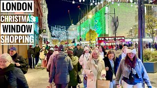 London Best Christmas Lights 2023  London Luxury Christmas Shopping  London Winter Walk 4K HDR [upl. by Ynaffets981]