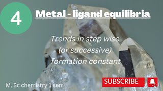 Trends in stepwise successive formation constant  Metal  ligand equilibria [upl. by Juxon]