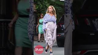 Sarah Jessica Parker Looks Stunning Filming At The quotAnd Just Like Thatquot Set In NYC [upl. by Rednirah]