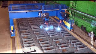 Panel Welding Gantry in operation  automated robot welding at shipyards [upl. by Rapp]