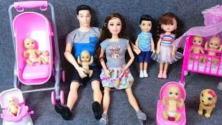 ASMR Unboxing Doll Toys Lovely Pregnant Princess Barbie Doll amp Family Dress Up Funny Toys Review [upl. by Pax]