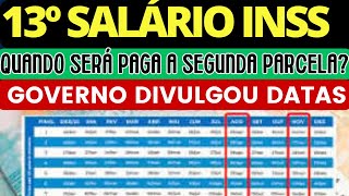 COMEÇA HOJE PAGAMENTO 13º INSS PARA OS APOSENTADOS  VEJA QUAL DATA VOCÊ VAI RECEBER [upl. by Lyle]