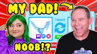 MY DADS FIRST TIME PLAYING ADOPT ME ROBLOX I Surprised Him With His DREAM PET NOOB or PRO [upl. by Nongim]