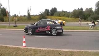 Calibra Turbo vs Lamborghini Gallardo SSS na 3 mazurski motoshow [upl. by Alyal]