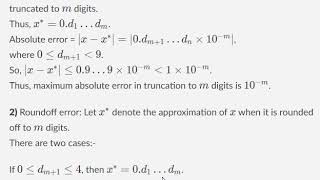 Maximum absolute error in truncation amp rounding off  Numerical Analysis  Higher Math Central [upl. by Anide]