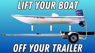 How To Lift A Boat Off Of Trailer On Land  No Special Tools EP 2 [upl. by Seppala]