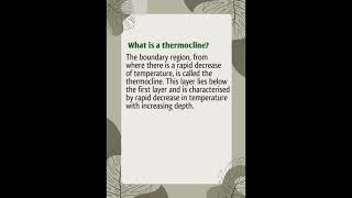 What is a thermocline [upl. by Einniw]