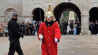 ARMED POLICE PROTECTS KINGS GUARD FROM SILLY TOURIST [upl. by Klayman]