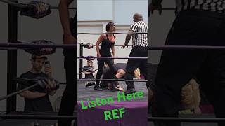 Renee Michelle backs off referee Todd Harris as Jason Dugan hits the cutter Atomic Legacy Wrestling [upl. by Haraz694]