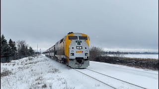 VIA Trains around Fallowfield Station Jan 13 2024 [upl. by Yud]