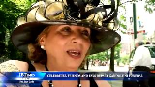 Celebrities Friends And Fans Depart Gandolfini Funeral [upl. by Rambow218]