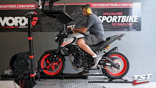 Yamaha MT03 makes POWER on the Dyno MT03 Build Series Ep13 [upl. by Nedle90]