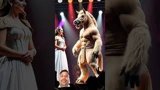 A Queen puses with horse on AGT  americagottalent  talent  magic a princess performs a fusion [upl. by Ursulette]