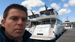 New Sunseeker 88 Yacht Docking amp Seatrial  Captains View of this £7000000 Luxury SuperYacht [upl. by Taro]