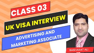 Advertising And Marketing Associate job interview For UK Skilled Worker Visa Class 03 [upl. by Irdua]